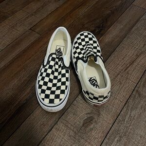 Vans Kids Black and White Checkered Slip-On Sneakers